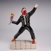 Kevin Francis Ceramics Street Art Banksy Flower Thrower Figurine Trial E by John Michael