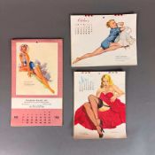 3pc Esquire, Ballyhoo, and Brown & Bigelow Pin-Up Calendars (1952 -1958)