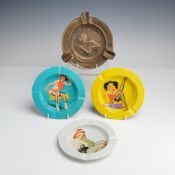Group of 4 Vintage Pin Up Ashtrays