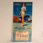 1944 Federal Motor Truck Company Advertising Calendar w/ Knute Munson Pin-Up