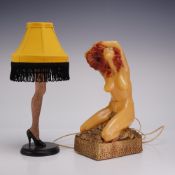 Two Novelty Collectibles Including NECA A Christmas Story Leg Lamp and Erotica Telephone