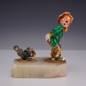 Ronald A. Lee Clown 24k Gold-Plated Enamel Figurine, Dog Biting Clown
