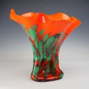 Makora Krosno Poland Cauliflower Art Glass Vase