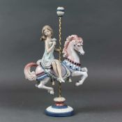 Lladro Porcelain Figurine Girl On Carousel Horse 0100469
