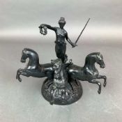 After Etienne-Henri Dumaige, Patinated Bronze Sculpture of Goddess Nike on Chariot