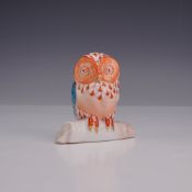 Herend Hand-Painted Porcelain Perched Owl Figurine