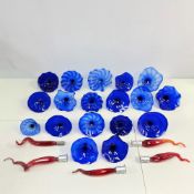 23pc Blown Art Glass Installation Components