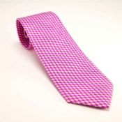 Hermes Paris 100% Silk Gentlemen's Tie with Geometric 3D Cube Pattern