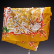 Gucci V. Accornero Silk Scarf with Flower and Leaf Design