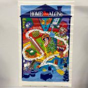 2pc Home Alone Memorabilia Items Including 1991 Promo Trap Map Poster and Original Motion Picture So