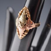 Black Hills Gold Jewelry Multi-Tone 10K-12K Gold Leaf Ring