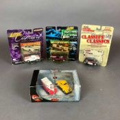 An Assortment of 4 NASCAR Model Cars and Die-Cast Vehicles by Johnny Lightning, Racing Champions, an