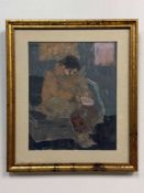 Hank Virgona (American, 1929-2019), Seated Figure, Oil on Board