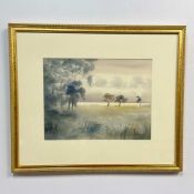 Mariano Ortuzar (Chilean, b. 1900), Original Watercolor Landscape on Paper