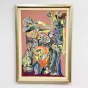 Paul Shimon (American, 1922-2011) Abstract Figural Composition, Mixed Media on Paper