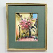 Signed Watercolor and Ink, Patio Colonial (Ciudad de Salta - Argentina)