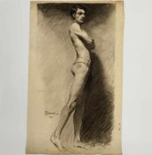 Angelo Comolli (Italian, 1863-1949), Academic Male Nude Study, 1911