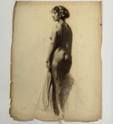 Angelo Comolli (Italian, 1863-1949), Academic Study of a Female Nude