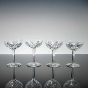 Set of Four Baccarat Crystal Champagne Coupes, Auvergne Perigold