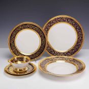 6pc C. H. Field Haviland Limoges Porcelain China Place Setting with Double Dorure