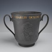Royal Doulton Black Basalt Charles Dickens Centenary Commemorative Loving Cup