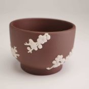 Wedgwood Brown Jasperware Miniature Open Sugar Bowl, Primrose