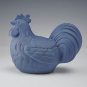 Wedgwood Matte Blue Ceramic Figurine, Chicken
