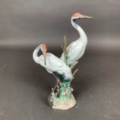 Lladro Porcelain Glazed Figurine, Courting Cranes 1001611