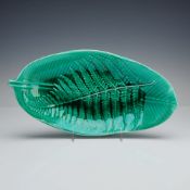 Wedgwood Barlaston Green Glazed Fern and Leaf Dish