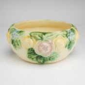 Roseville Pottery Creamware Floral Bowl, Rozanne 1917
