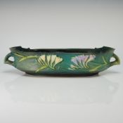 Roseville Pottery Green Console Bowl, Freesia