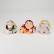 3pc Kevin Francis Ceramic Face Pots, Cleopatra, Mark Anthony, and Cupid