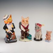 4pc Kevin Francis Cat Toby Jugs Including Al Catone and Puss in Boots