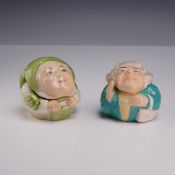 Two Kevin Francis Face Pots, H.M. Queen Elizabeth II and H.M. The Queen Mother