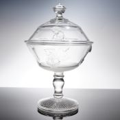 Adams Glass Company Pressed Glass Covered Compote