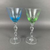 2pc Abigails Adriana Pattern Wine Glasses