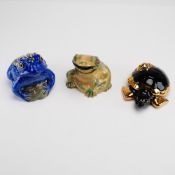 Lot of 3 Kevin Francis Face Pots: Gecko, Limited Edition Frog, and Turtle