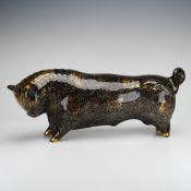 Wedgwood Granite Glazed Taurus the Bull Figurine with Gilded Zodiac Symbols