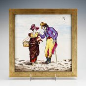 Josiah Wedgwood My Pretty Maid Nursery Rhyme Hand-Painted Creamware Tile