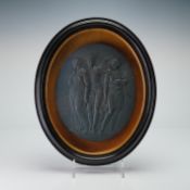 Framed Wedgwood Black Basalt Neoclassical Relief Plaque