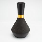 Wedgwood Black Basalt Brutalist Vase, England, 1966