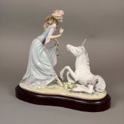 Lladro Porcelain Figurine, Princess and Unicorn 01001755