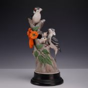 Boehm Porcelain Sculpture of Downy Woodpeckers
