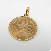 Tiffany & Co. 14K Gold St. Christopher Pendant Necklace