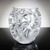 Lalique Crystal by Suzanne Lalique Haviland Clear Vase, Tourbillons