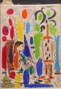 Pablo Picasso (Spanish, 1881-1973) Color Lithograph Mourlot Paris, L'Atelier de Cannes Cover Page wi