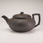 Wedgwood Black Basalt Three Friends of Winter Teapot