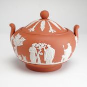 Wedgwood Terracotta Jasperware Lidded Sugar Bowl