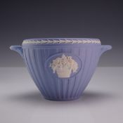 Wedgwood Lavender Blue Jasperware Fluted Cachepot Planter