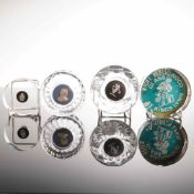 4pc Wedgwood England Glass and Lucite Jasperware Inclusion Paperweights